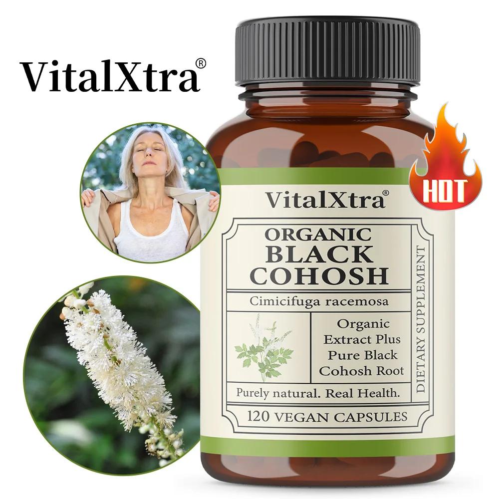 Organic Black Cohosh Root - Menopause Supplements & Menstrual Support for Women, 120 Capsules, Vegan
Organic Black Cohosh Root - Menopause Supplements & Menstrual Support for Women, 120 Capsules, Vegan