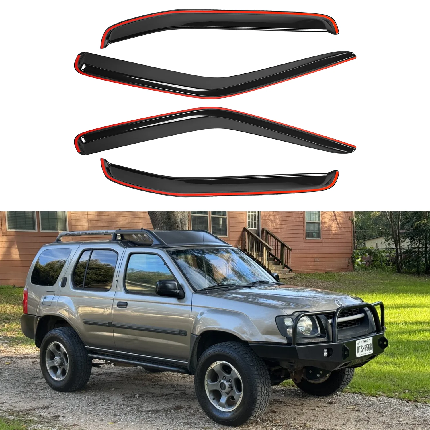 For Nissan Xterra 4-Door 2000-2015 Wind Deflectors External Smoke Color 4pcs Set No Water Channel 1.5MM Thick Boxed
For Nissan Xterra 4-Door 2000-2015 Wind Deflectors External Smoke Color 4pcs Set No Water Channel 1.5MM Thick Boxed