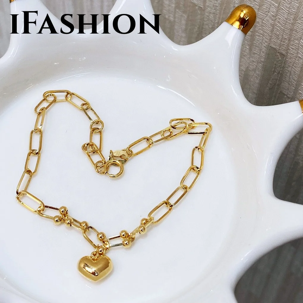 IFASHION Bracelet Love Pendant 18K Gold Solid Yellow Gold Jewelry(AU750)Women Fashion Lady Fine Jewelry
IFASHION Bracelet Love Pendant 18K Gold Solid Yellow Gold Jewelry(AU750)Women Fashion Lady Fine Jewelry