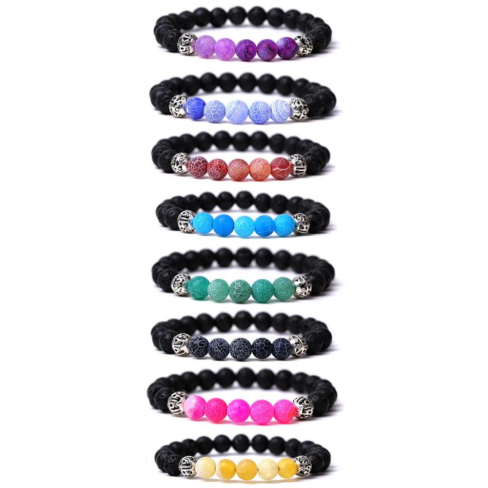 10pcs 8MM Matted Black Colored Weathered Stone Bracelet Green Purple Red Blue Beaded Couple Bracelet for Women Men Bulk
10pcs 8MM Matted Black Colored Weathered Stone Bracelet Green Purple Red Blue Beaded Couple Bracelet for Women Men Bulk