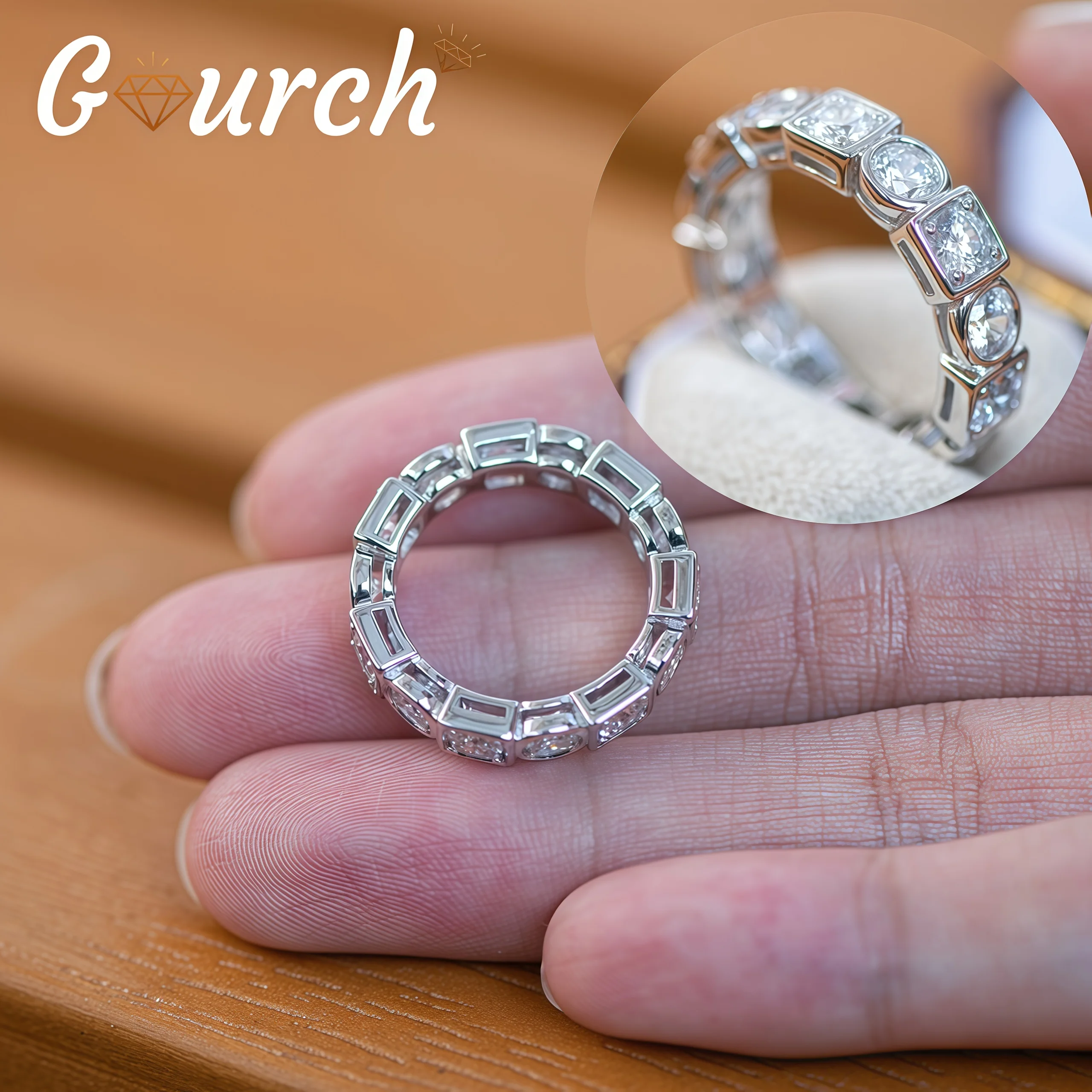 Gourch S925 Стерлингового Серебра Полный Круглый 3,5 мм Муассанит Кольцо Вечности для Женщин Мужчин Полный Pave Band Унисекс Ювелирные Изделия Подарок
Gourch S925 Стерлингового Серебра Полный Круглый 3,5 мм Муассанит Кольцо Вечности для Женщин Мужчин Полный Pave Band Унисекс Ювелирные Изделия Подарок