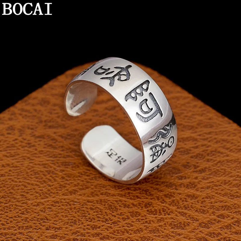 BOCAI NEW S999 Pure Silver Amitabha Buddha Scripture Open Ring Ancient Style Buddhist Text Creativity Design
BOCAI NEW S999 Pure Silver Amitabha Buddha Scripture Open Ring Ancient Style Buddhist Text Creativity Design