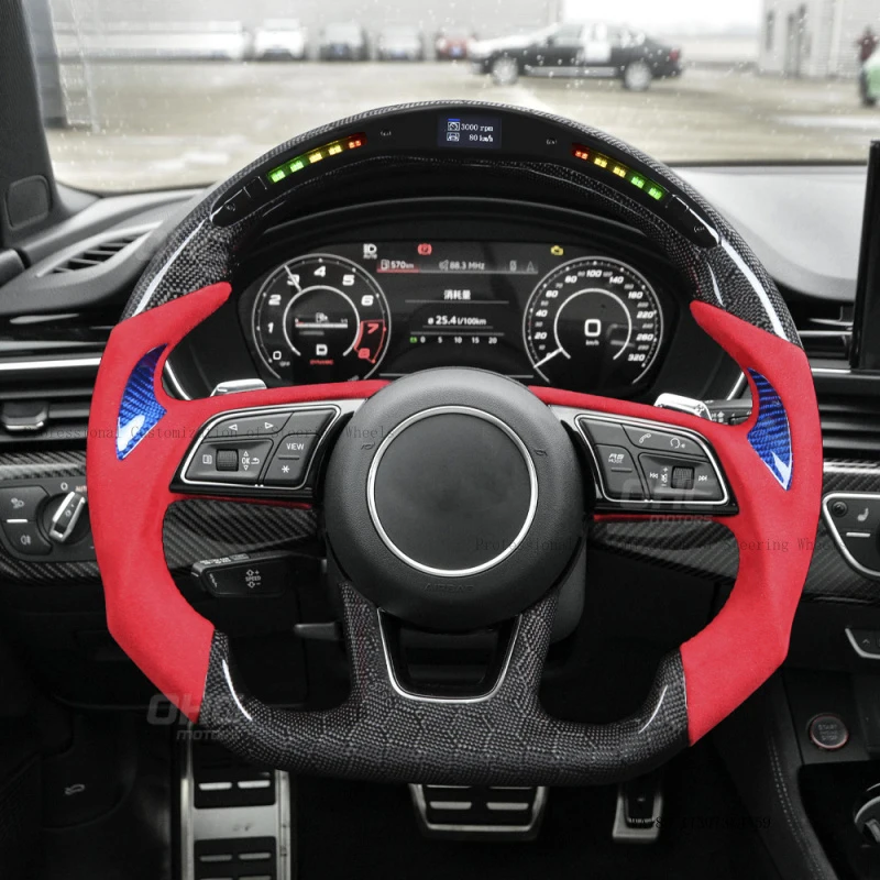 Suitable for Audi RS3 RS4 RS5 RS6 RS7 S4 LED carbon fiber steering wheel modified with suede leather
Suitable for Audi RS3 RS4 RS5 RS6 RS7 S4 LED carbon fiber steering wheel modified with suede leather