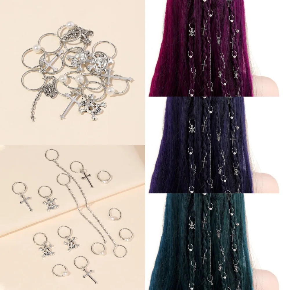 13pcs Cross Skull Mixed Hair Rings Set Hair Braiding Metal Cuff Clips Dreadlocks Beads Headwear Dirty Braids Hair Braid Tubes
13pcs Cross Skull Mixed Hair Rings Set Hair Braiding Metal Cuff Clips Dreadlocks Beads Headwear Dirty Braids Hair Braid Tubes
