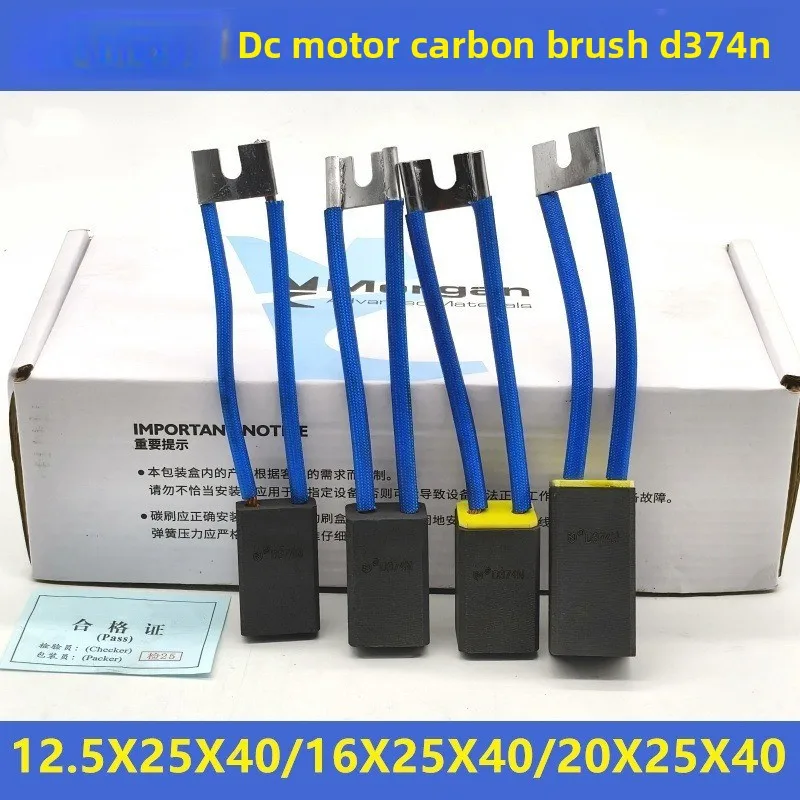 High Quality D374N DC Motor Carbon Brushes 12.5x25x40 Nanyang Type 16x25x40 20x25x40 Replacement Part
High Quality D374N DC Motor Carbon Brushes 12.5x25x40 Nanyang Type 16x25x40 20x25x40 Replacement Part