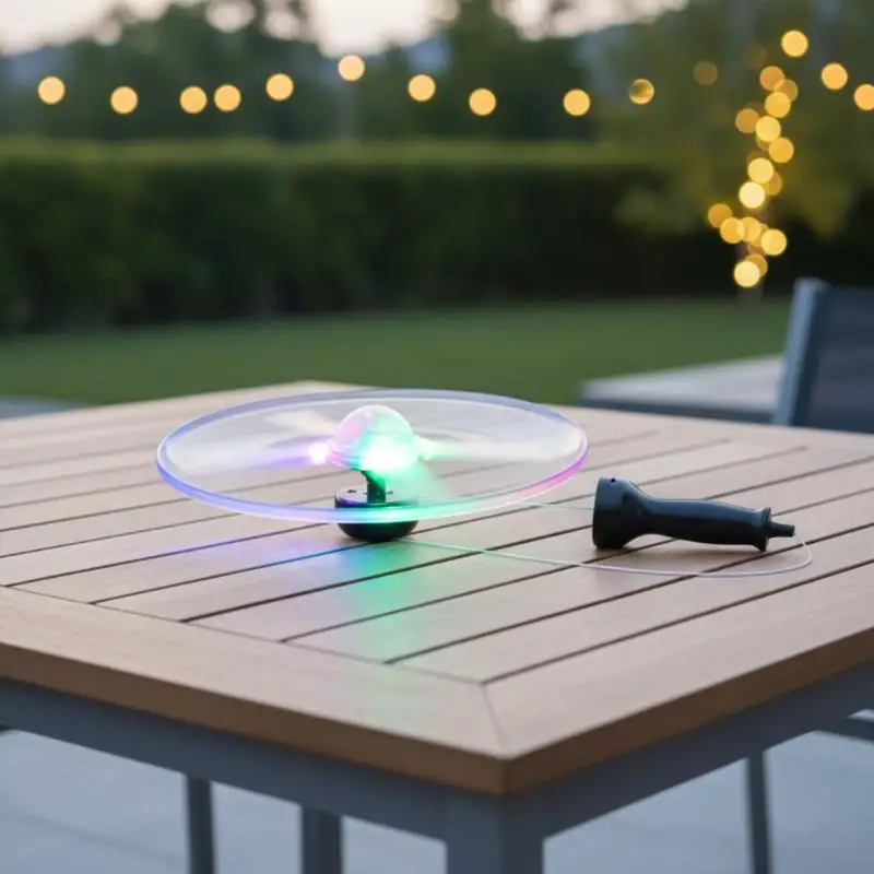 LED Luminous Flying Disc Toy Pull String Powered UFO Propeller Toy Creative Interactive Game Toy for Kids Camping Outdoor Play
LED Luminous Flying Disc Toy Pull String Powered UFO Propeller Toy Creative Interactive Game Toy for Kids Camping Outdoor Play