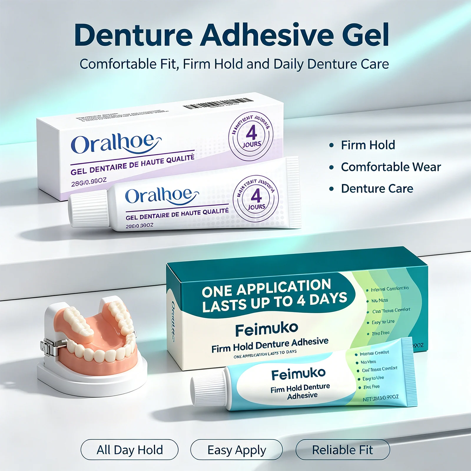Denture Fixative Adhesive Secure Firm Hold Relieves Gum Discomfort Blocks Food Debris Long Lasting Prevent Denture Loosen 28g
Denture Fixative Adhesive Secure Firm Hold Relieves Gum Discomfort Blocks Food Debris Long Lasting Prevent Denture Loosen 28g