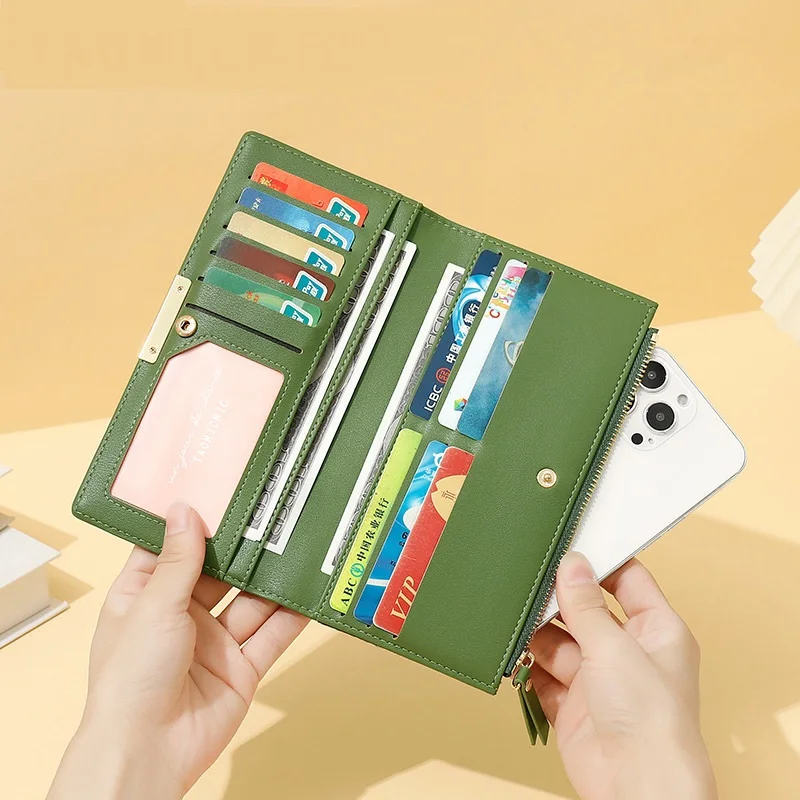 Fashion Women's Long Wallet Two-fold Multi-Functional Leather Wallet With Zipper Large Capacity Card Holding Wallet
Fashion Women's Long Wallet Two-fold Multi-Functional Leather Wallet With Zipper Large Capacity Card Holding Wallet