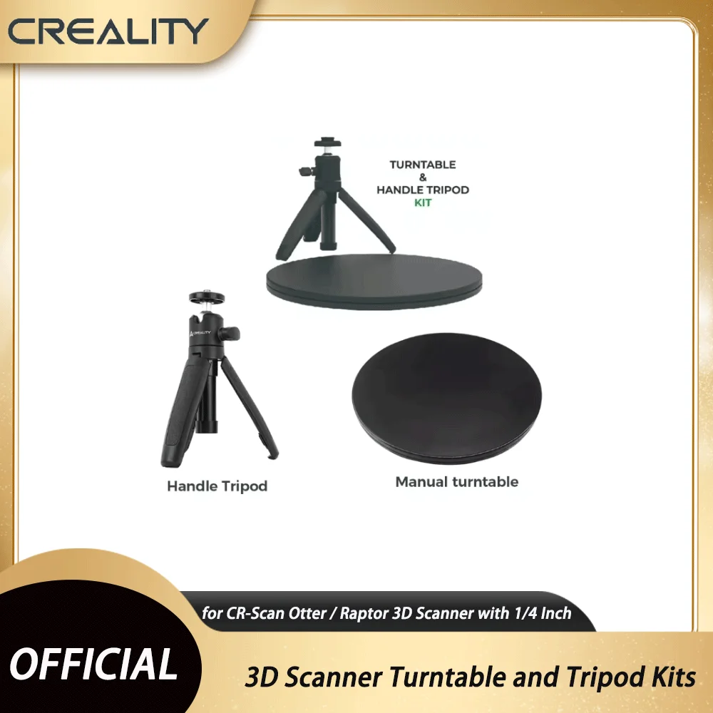 Creality 3D Scanner Turntable and Tripod Kits for CR-Scan Otter / Raptor 3D Scanner with 1/4 Inch Standard Thread Original
Creality 3D Scanner Turntable and Tripod Kits for CR-Scan Otter / Raptor 3D Scanner with 1/4 Inch Standard Thread Original