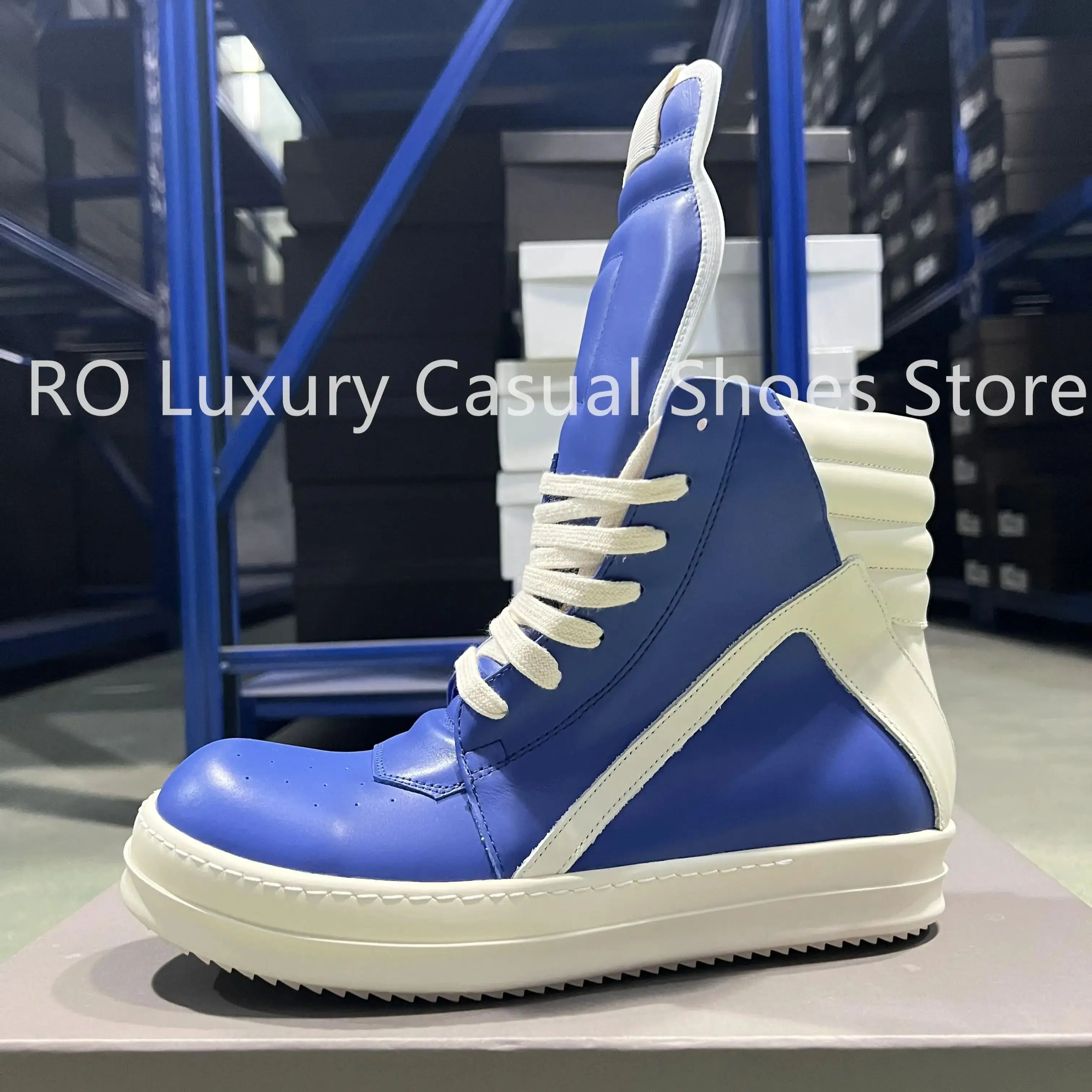 Fashion Men's Casual Shoes Inverted Triangle Design Royal Blue Leather Shoe for Women Quality Women Sneakers Lace-up Men's Shoes
Fashion Men's Casual Shoes Inverted Triangle Design Royal Blue Leather Shoe for Women Quality Women Sneakers Lace-up Men's Shoes