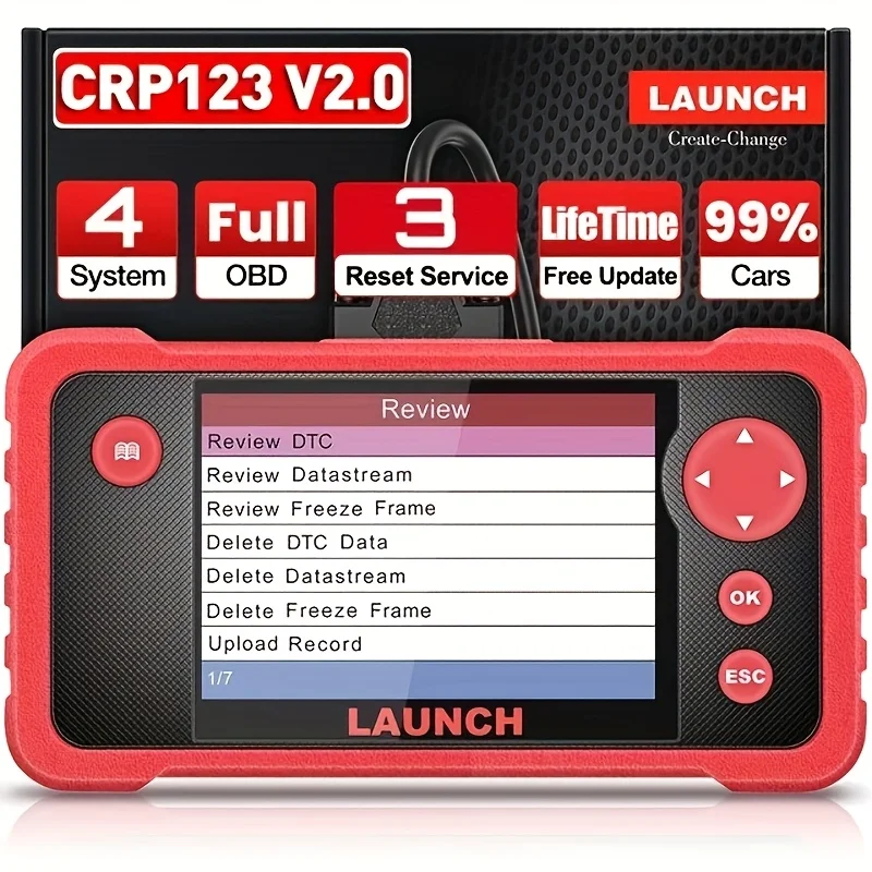 LAUNCH CRP123 V2.0 OBD2 Scanner: 4-System (Engine/ABS/SRS/AT) Diagnosis, 3 Reset Services, Lifetime Free Updates
LAUNCH CRP123 V2.0 OBD2 Scanner: 4-System (Engine/ABS/SRS/AT) Diagnosis, 3 Reset Services, Lifetime Free Updates