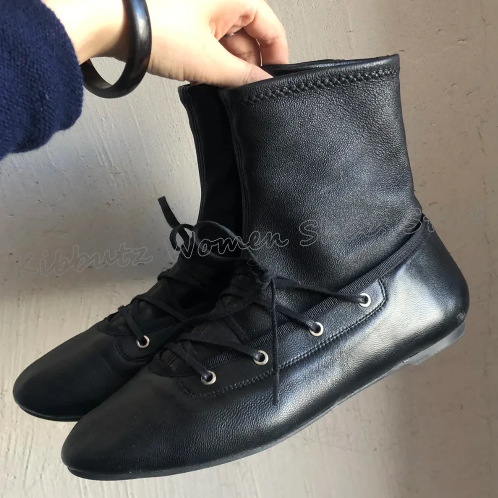 Ankle Boots Lace-Up Leather Solid Color Round Toe Chunky Heels Novelty Fashion Elegant Comfortable Sexy Luxury Women Shoes New
Ankle Boots Lace-Up Leather Solid Color Round Toe Chunky Heels Novelty Fashion Elegant Comfortable Sexy Luxury Women Shoes New