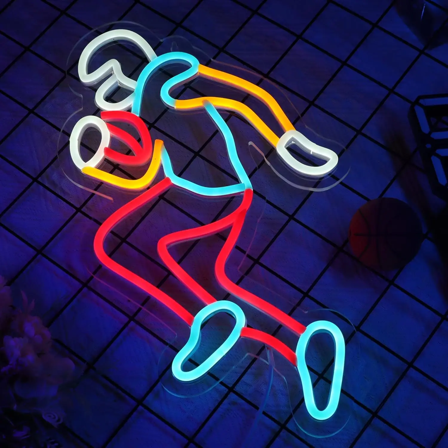 Basketball Player USB Neon Sign Dimmable LED Neon Light for Sports Bar Man Cave Game Room Basketball Court Bedroom Wall Decor
Basketball Player USB Neon Sign Dimmable LED Neon Light for Sports Bar Man Cave Game Room Basketball Court Bedroom Wall Decor