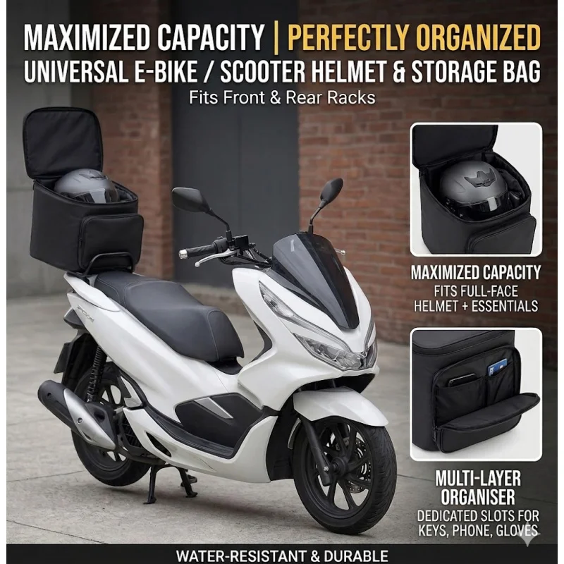 Motorcycle Scooter Front Rear Storage Bag Helmet Tail Trunk Pouch
Motorcycle Scooter Front Rear Storage Bag Helmet Tail Trunk Pouch