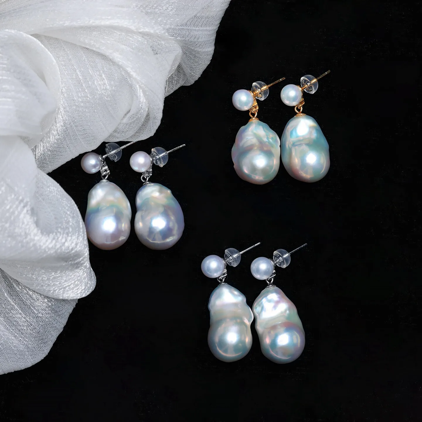 【 Double Pearl Earrings 】 AAA6-7mm+15-20mm Natural Baroque Pearl Earrings 925s
【 Double Pearl Earrings 】 AAA6-7mm+15-20mm Natural Baroque Pearl Earrings 925s