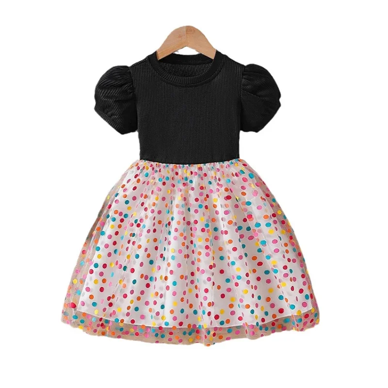 Korean Style Summer New Trendy Girls' Dress 2-7Y Kid's Patchwork Colorful Dot Mesh Princess Dress Children's Clothing
Korean Style Summer New Trendy Girls' Dress 2-7Y Kid's Patchwork Colorful Dot Mesh Princess Dress Children's Clothing