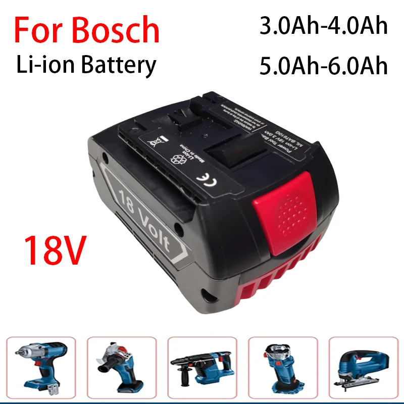 New 18V battery 3.0Ah/4.0Ah/5.0Ah/6.0Ah suitable for Bosch drill rechargeable lithium-ion battery BAT609 BAT609G BAT618G charger
New 18V battery 3.0Ah/4.0Ah/5.0Ah/6.0Ah suitable for Bosch drill rechargeable lithium-ion battery BAT609 BAT609G BAT618G charger