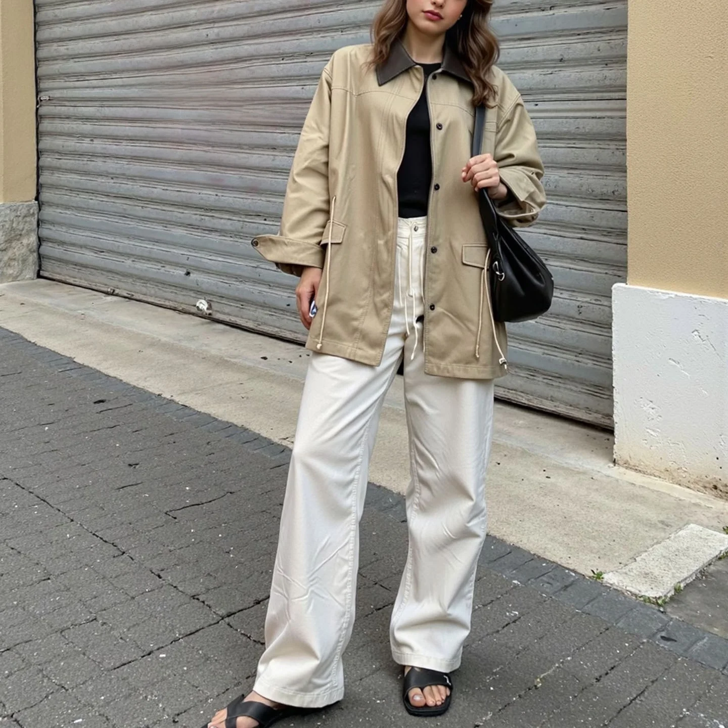 Casual Retro Patchwork Leather Collar Windbreaker Coat Women's Faionous Personali Autumn New Arrival Z Commute Sle
Casual Retro Patchwork Leather Collar Windbreaker Coat Women's Faionous Personali Autumn New Arrival Z Commute Sle