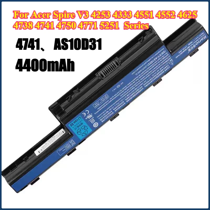Battery AS10D31 For Acer Spire V3 4251 4252 4253 4333 4551 4552 4625 4738 4741 4750 4771 5251 5551 5741 5741G 5741ZG 7551 Series
Battery AS10D31 For Acer Spire V3 4251 4252 4253 4333 4551 4552 4625 4738 4741 4750 4771 5251 5551 5741 5741G 5741ZG 7551 Series