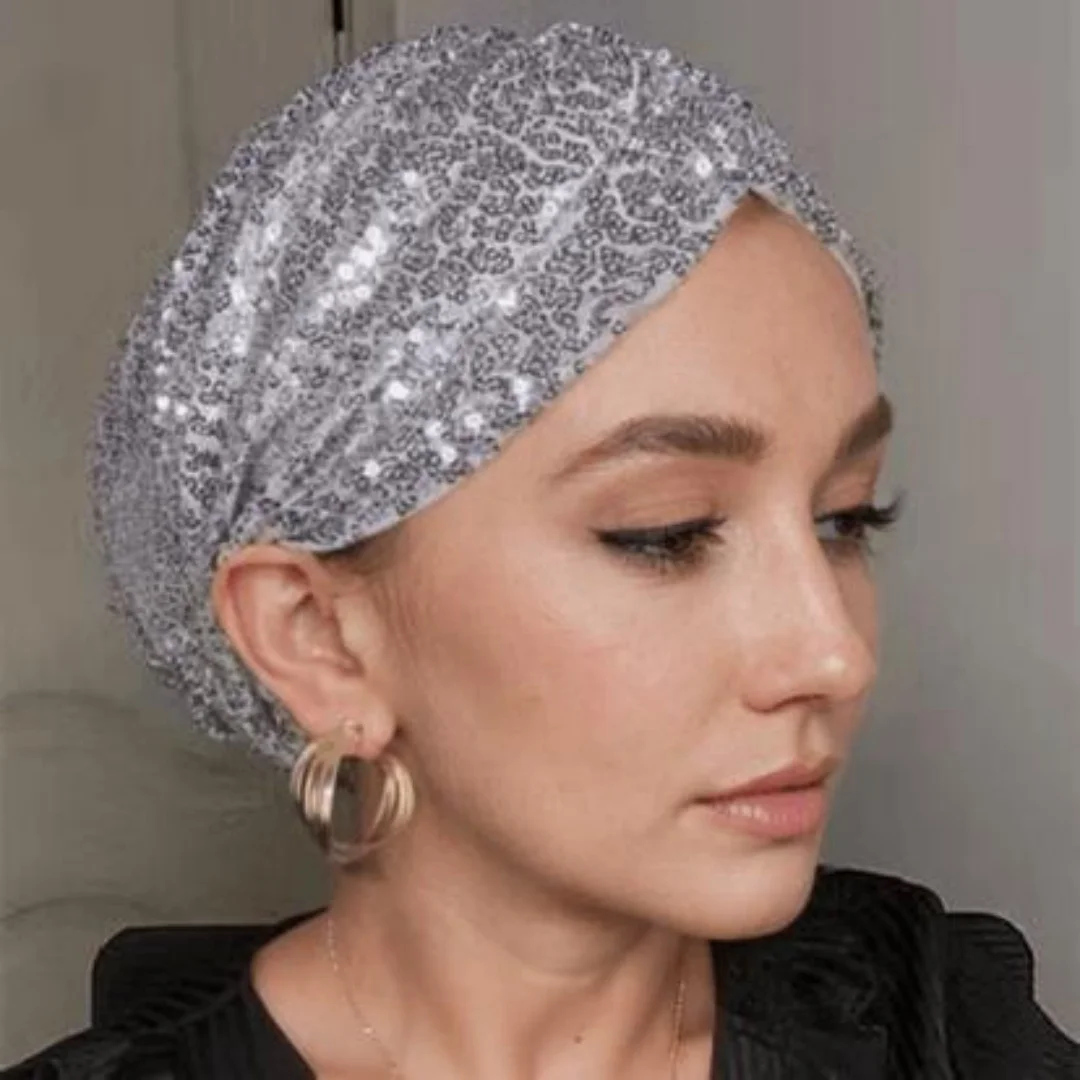 Женская плиссированная повязка для волос с блестками, тюрбан, индийская шляпа, мусульманская шляпа, национальный хиджаб, шапка, головной убор 
Женская плиссированная повязка для волос с блестками, тюрбан, индийская шляпа, мусульманская шляпа, национальный хиджаб, шапка, головной убор