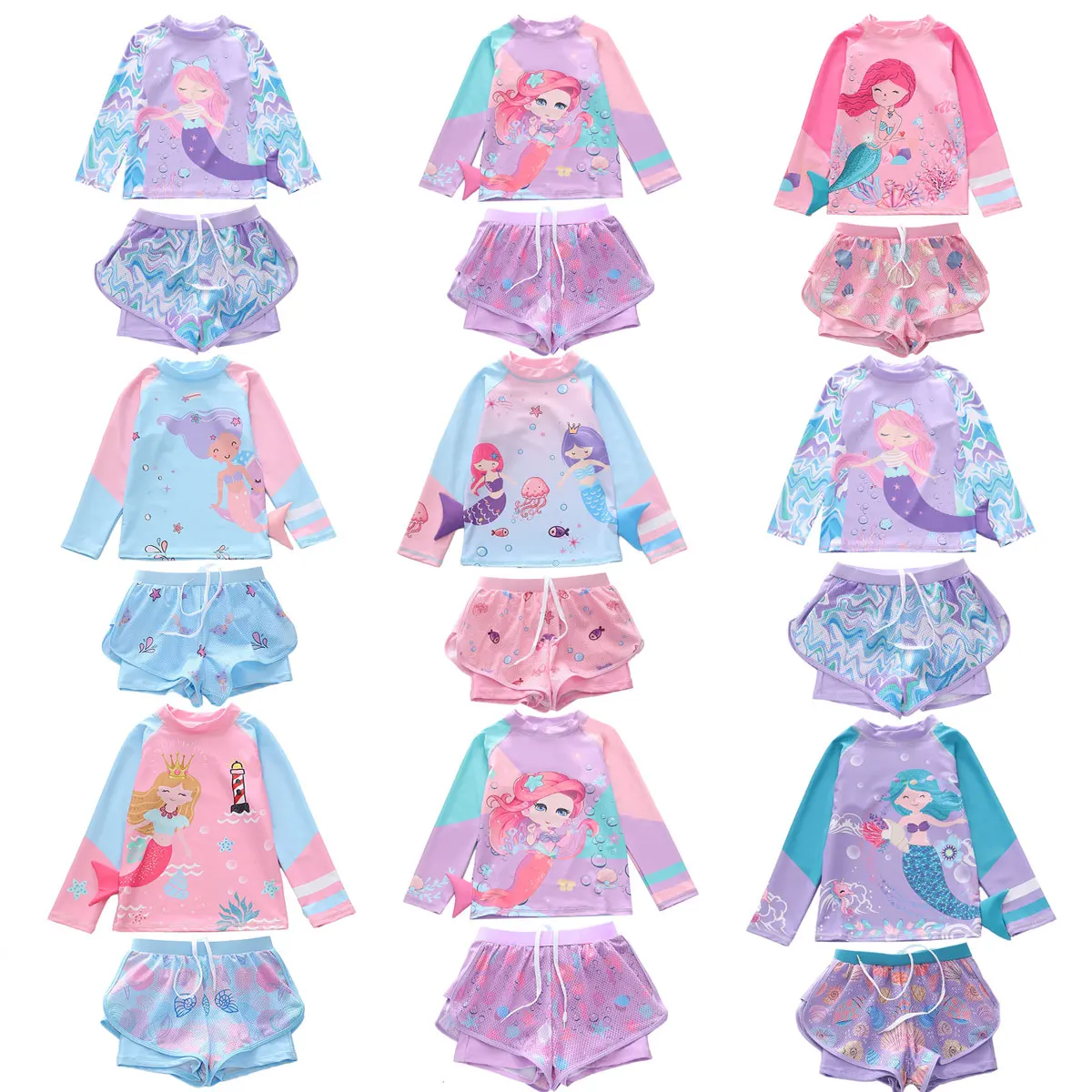 2025 Disney Summer Beach Party Girls Cosplay Rainbow Mermaid Princess Cute Split Long Sleeve Top + Mini Shorts Two-piece Set
2025 Disney Summer Beach Party Girls Cosplay Rainbow Mermaid Princess Cute Split Long Sleeve Top + Mini Shorts Two-piece Set