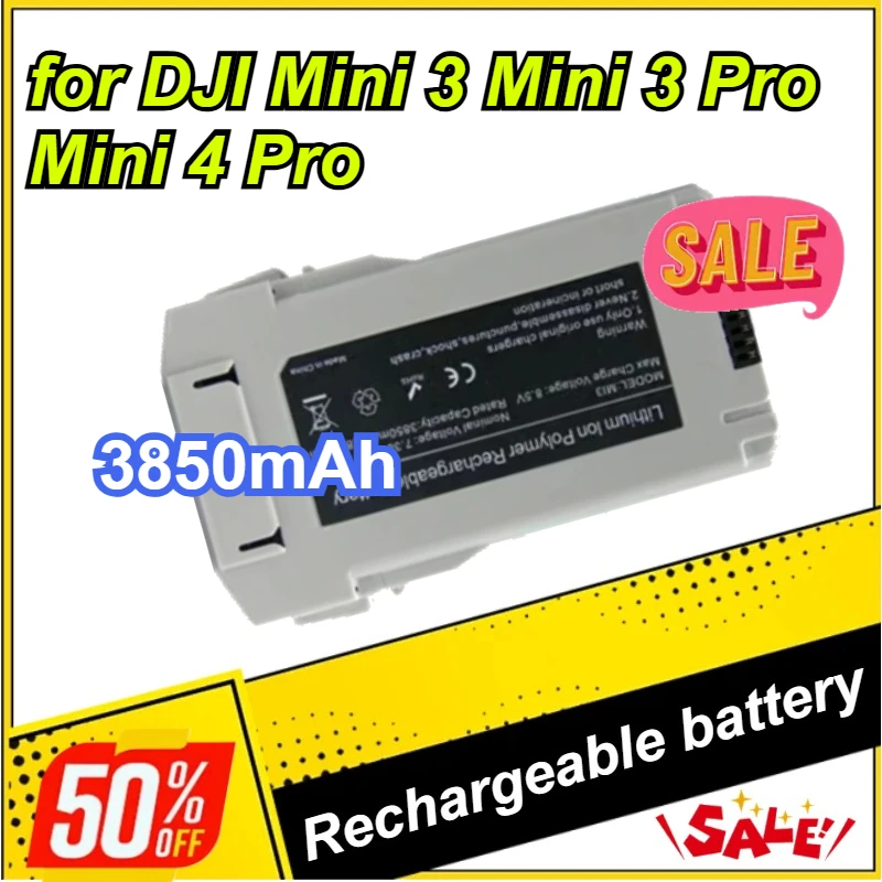 3850mAh Replacement Drone Battery, 45 Mins Extra Flight Time, for DJI Mini 3 Mini 3 Pro Mini 4 Pro
3850mAh Replacement Drone Battery, 45 Mins Extra Flight Time, for DJI Mini 3 Mini 3 Pro Mini 4 Pro