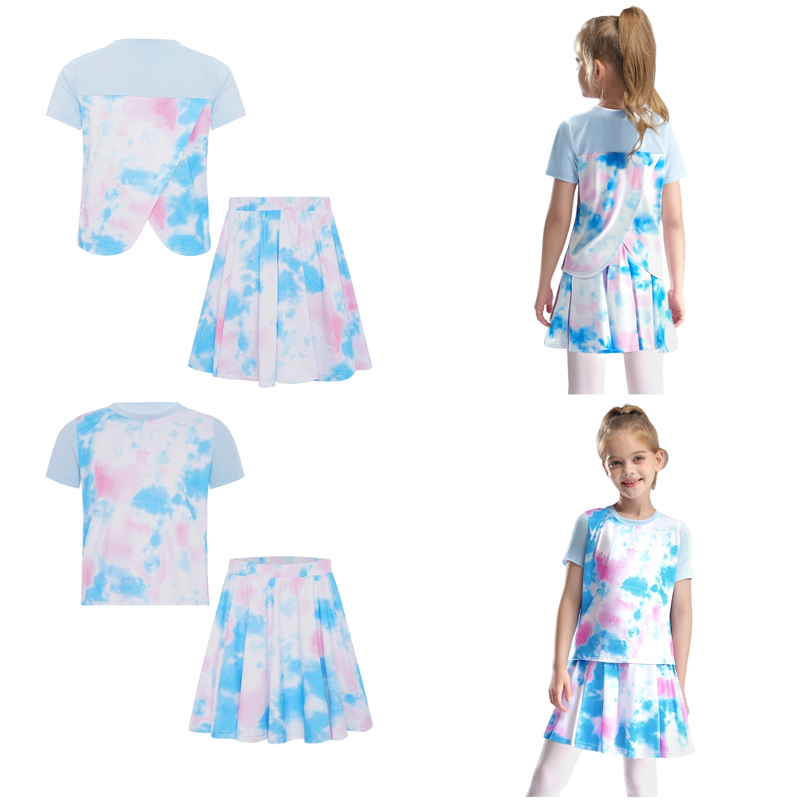 2 Pcs Summer Children's Quick-drying T-Shirt Skirts Suit Girls Sports Casual Tie-Dyed Athletic Outfit Suit for Tennis Badminton
2 Pcs Summer Children's Quick-drying T-Shirt Skirts Suit Girls Sports Casual Tie-Dyed Athletic Outfit Suit for Tennis Badminton