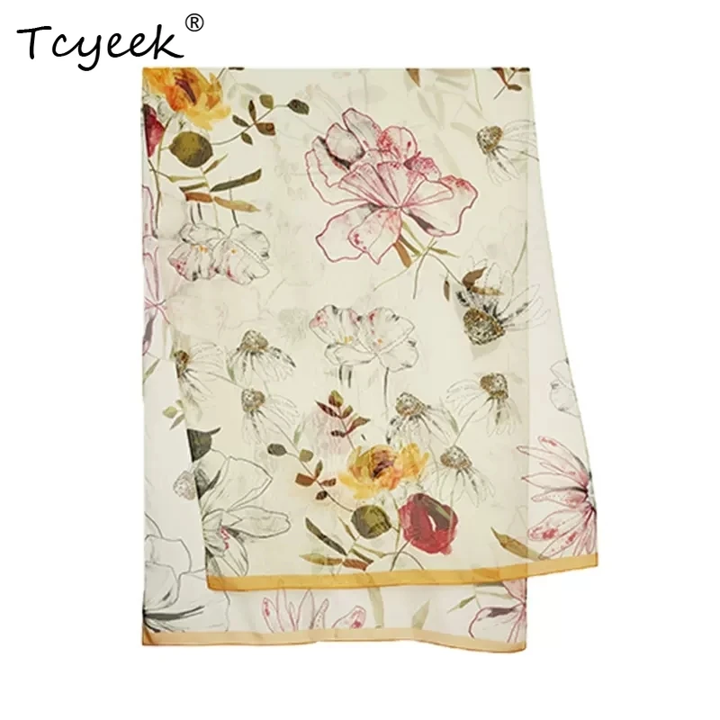 Tcyeek, 10MM 100%Mulberry Slik Shawls, 180cm Women Chic Floral Print, Gift Original Design Scarf, 2024 Spring Autumn A462122QM
Tcyeek, 10MM 100%Mulberry Slik Shawls, 180cm Women Chic Floral Print, Gift Original Design Scarf, 2024 Spring Autumn A462122QM