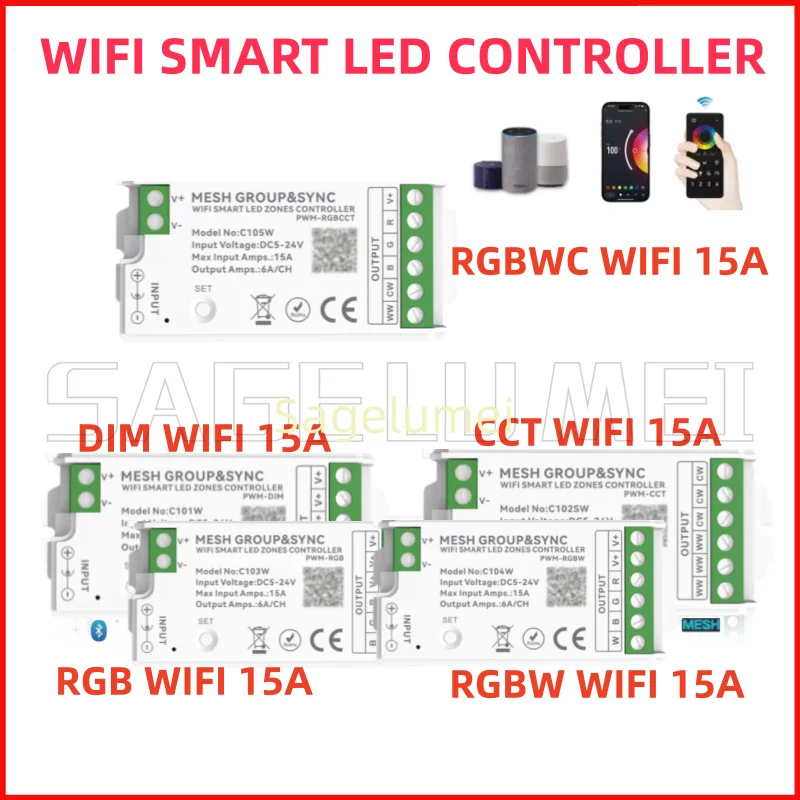 4 Zone MESH Remote Group&Sync MC101/102S/103/104/105W Tuya WIFI RGBWC Controller LED Light Strip App/Speaker Control DC5-12-24V
4 Zone MESH Remote Group&Sync MC101/102S/103/104/105W Tuya WIFI RGBWC Controller LED Light Strip App/Speaker Control DC5-12-24V