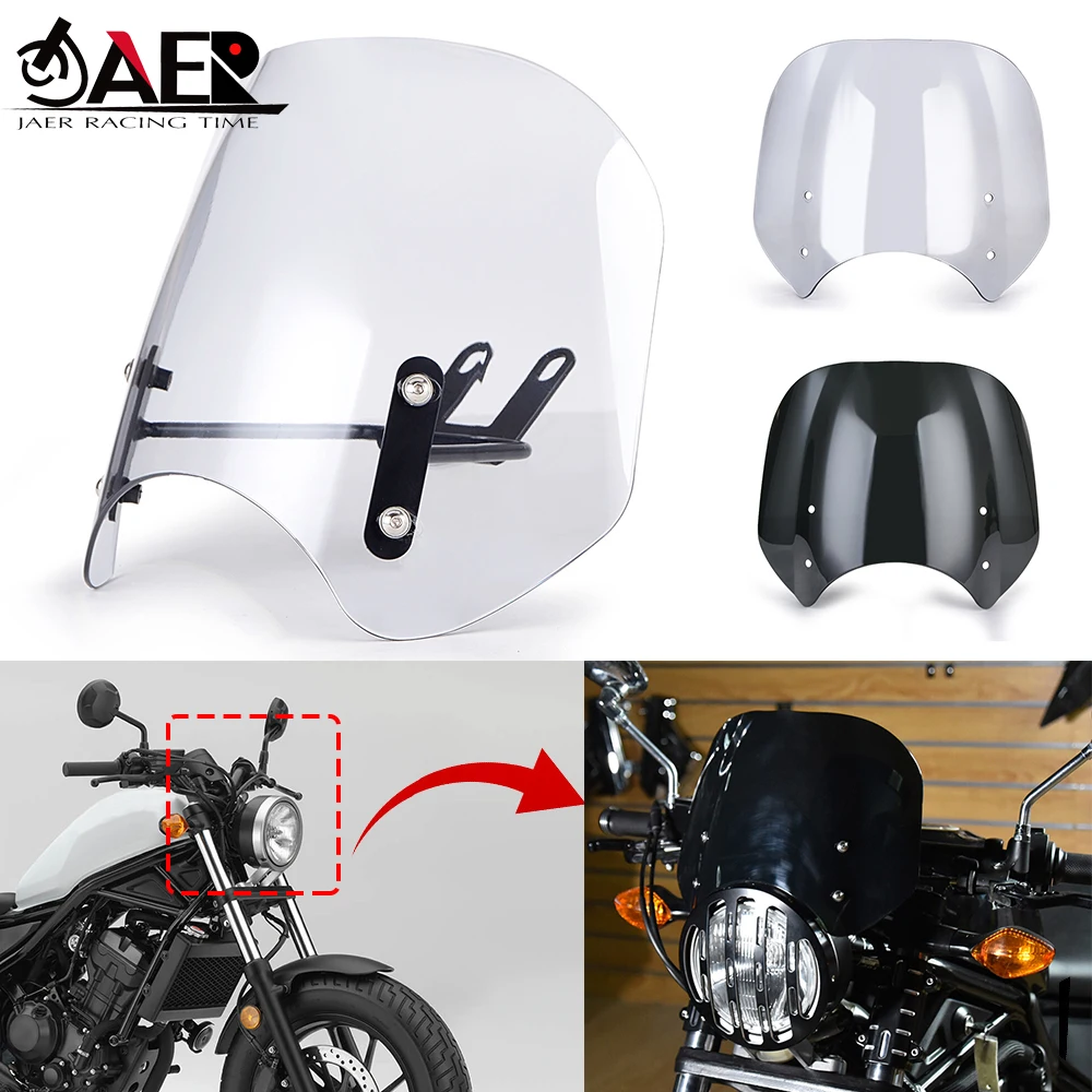 CMX300 CMX500 Motorcycle Windshield Windscreen with Bracket Accessories for Honda Rebel CMX 500 300 2017 2018 2019 2020
CMX300 CMX500 Motorcycle Windshield Windscreen with Bracket Accessories for Honda Rebel CMX 500 300 2017 2018 2019 2020