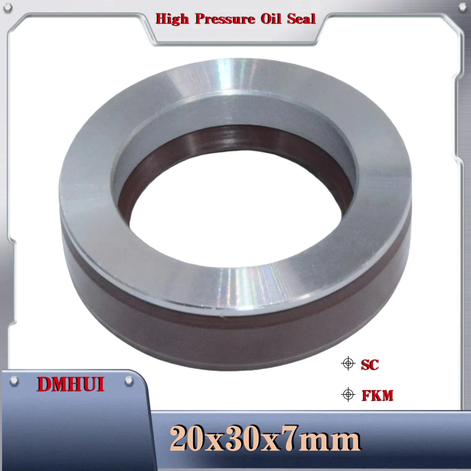DMHUI High Pressure Oil Seal Model 20*30*7 or20×30×7 /SC/FKM,Used in Hydraulic Pump/Motor Rotary Shaft Seal
DMHUI High Pressure Oil Seal Model 20*30*7 or20×30×7 /SC/FKM,Used in Hydraulic Pump/Motor Rotary Shaft Seal