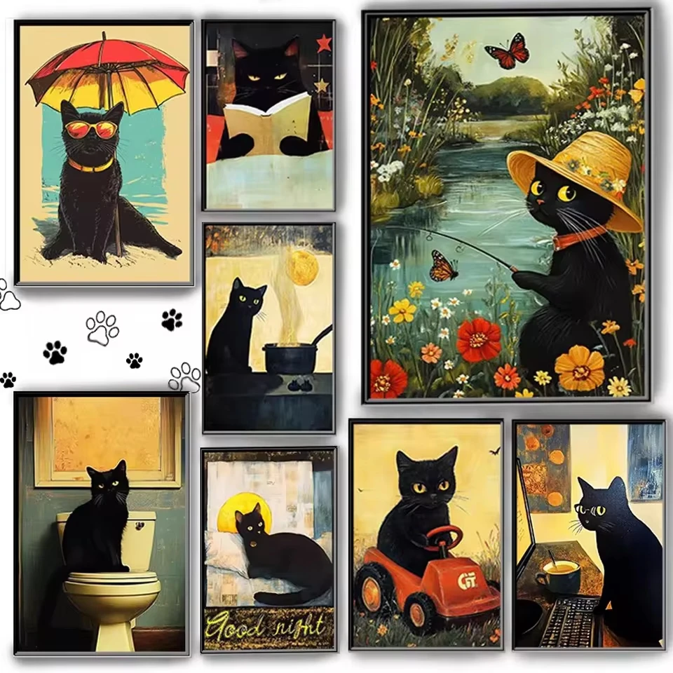 DIY Whimsical Black Cat Daily Life Jigsaw Puzzle, Funny Scenes of Cats with Umbrellas and Books, Humorous Pet Art for Home Decor
DIY Whimsical Black Cat Daily Life Jigsaw Puzzle, Funny Scenes of Cats with Umbrellas and Books, Humorous Pet Art for Home Decor
