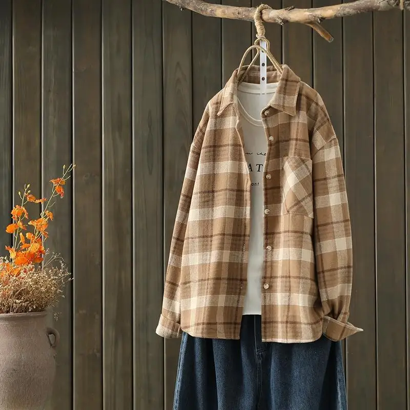 Модные рубашки, женские осенне-зимние теплые блузки и топы, новая повседневная тонкая женская одежда, верхняя одежда
Модные рубашки, женские осенне-зимние теплые блузки и топы, новая повседневная тонкая женская одежда, верхняя одежда