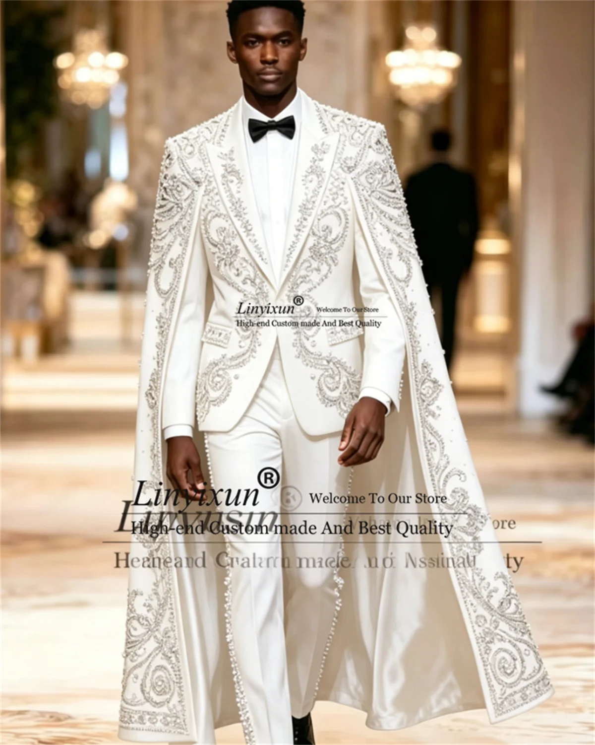 High End Jewelry Diamond Men Suits 3 Pieces Sets Wedding Groom Male Blazer Customized Long Coats Tuxedos Slim Fit Ropa Hombre
High End Jewelry Diamond Men Suits 3 Pieces Sets Wedding Groom Male Blazer Customized Long Coats Tuxedos Slim Fit Ropa Hombre