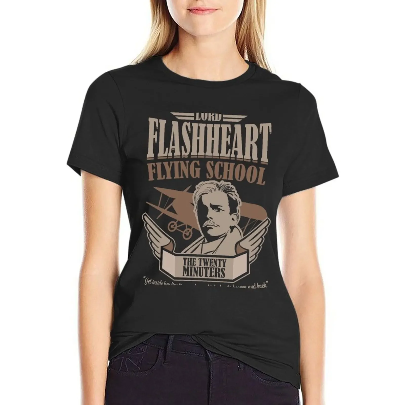 Lord Flashheart Flying School - The Twenty Minuters T-Shirt korean fashion summer tops plain plain t shirts for Women
Lord Flashheart Flying School - The Twenty Minuters T-Shirt korean fashion summer tops plain plain t shirts for Women