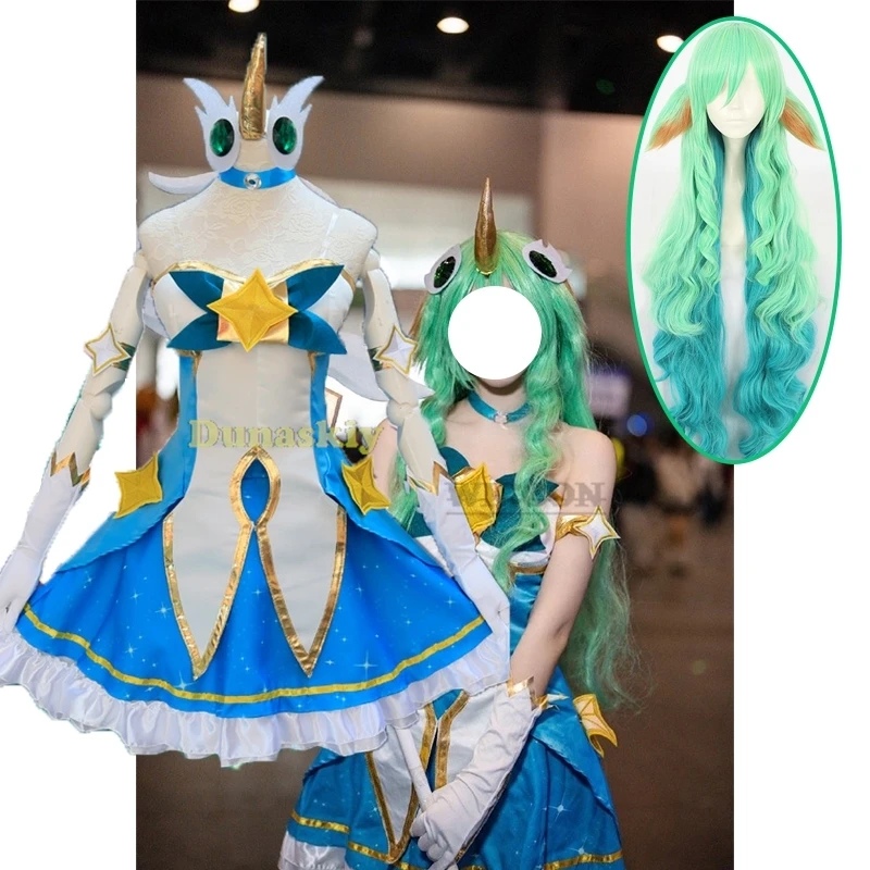 Косплей-костюм LOL Star Guardian of Soraka, парик звезды, уши, рог, аниме, платье лолиты, Хэллоуин, сексуальный женский зеленый костюм
Косплей-костюм LOL Star Guardian of Soraka, парик звезды, уши, рог, аниме, платье лолиты, Хэллоуин, сексуальный женский зеленый костюм