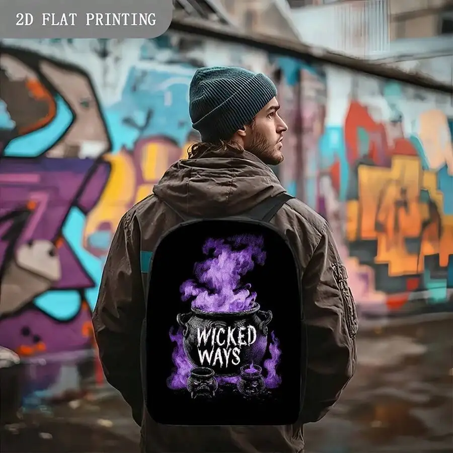 Wicked Ways Purple Smoke Cauldron Artwork Backpack For Adults Sturdy Lightweight College Bag
Wicked Ways Purple Smoke Cauldron Artwork Backpack For Adults Sturdy Lightweight College Bag