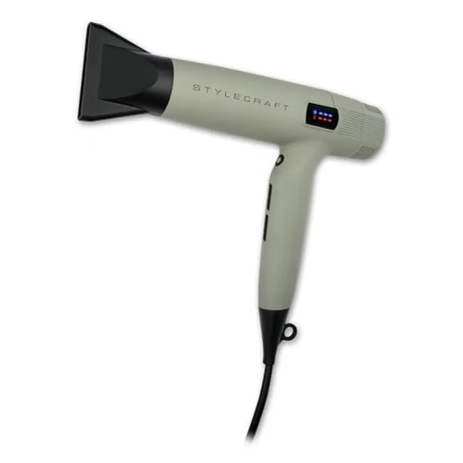 Professional Hair Dryer for Salon Use Sage-Colored Lightweight Brushless Motor Dryer with Digital Display, JetLiner x Silver Bu
Professional Hair Dryer for Salon Use Sage-Colored Lightweight Brushless Motor Dryer with Digital Display, JetLiner x Silver Bu