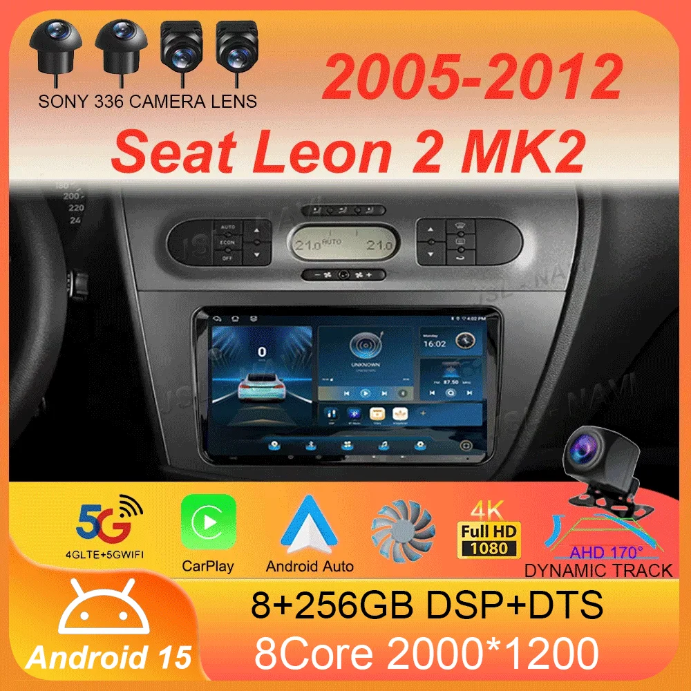 Car Radio Android 15 Carplay For Seat Leon 2 MK2 2005 2006 2007 - 2012 Navigation GPS Multimedia Player WiFi+4G stereo BT 2 DIN
Car Radio Android 15 Carplay For Seat Leon 2 MK2 2005 2006 2007 - 2012 Navigation GPS Multimedia Player WiFi+4G stereo BT 2 DIN