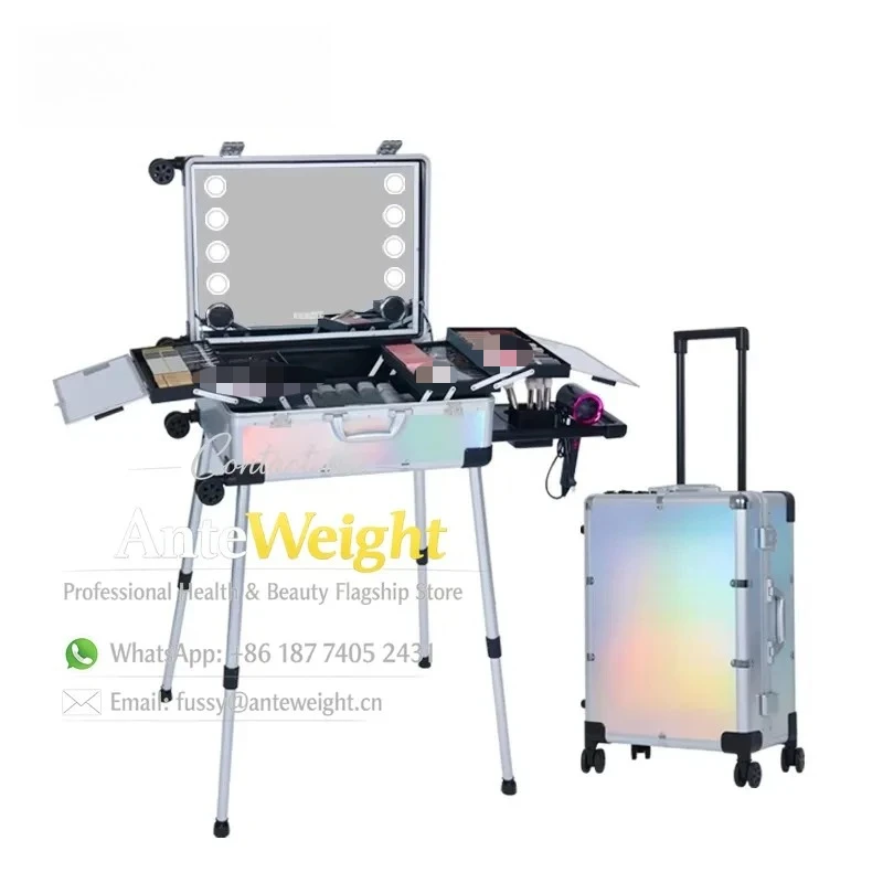 Professional Make-up case Professional Make-up Organizer Aluminum Alloy case With Lights and Mirror
Professional Make-up case Professional Make-up Organizer Aluminum Alloy case With Lights and Mirror