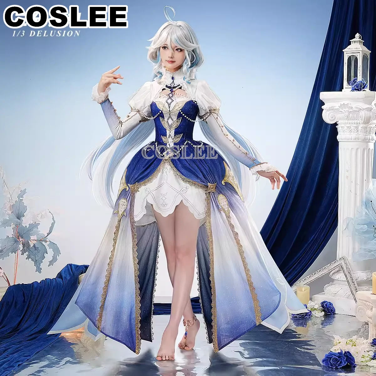 COSLEE Genshin Impact Furina Focalors Elegant Blue Dance Dress Uniform Cosplay Costume Halloween Party Outfit Women Game Suit
COSLEE Genshin Impact Furina Focalors Elegant Blue Dance Dress Uniform Cosplay Costume Halloween Party Outfit Women Game Suit
