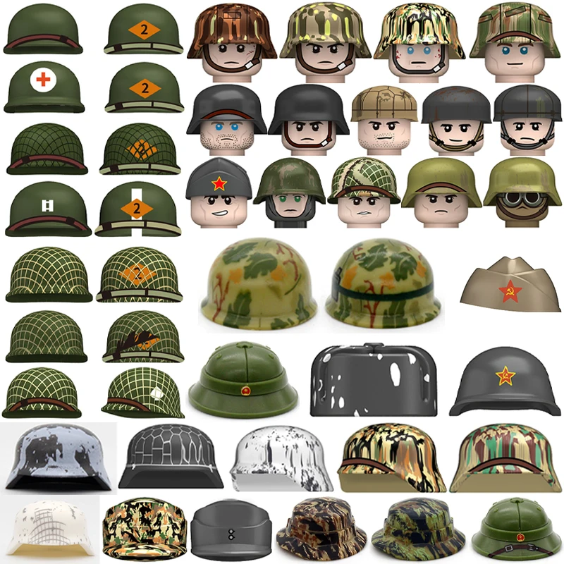 DIY Military Soldier Figures Parts Building Blocks Helmet Headgear Cap Hat Tactical Combat Army Accessories Bricks Toy Gifts Boy
DIY Military Soldier Figures Parts Building Blocks Helmet Headgear Cap Hat Tactical Combat Army Accessories Bricks Toy Gifts Boy