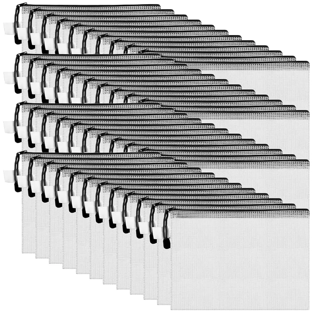 48 Pcs A5 Mesh Zipper Pouch Plastic Zipper Pouch Clear Pencil Waterproof Bag with Multipurpose Mesh Storage Bag for School O
48 Pcs A5 Mesh Zipper Pouch Plastic Zipper Pouch Clear Pencil Waterproof Bag with Multipurpose Mesh Storage Bag for School O