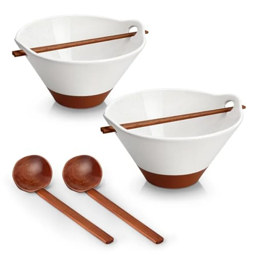 42 oz Ceramic Ramen Bowl Set with Wooden Spoon and Chopsticks Japanese Style Soup Bowls for Ramen Pho Noodles Set of 2 Microwav
42 oz Ceramic Ramen Bowl Set with Wooden Spoon and Chopsticks Japanese Style Soup Bowls for Ramen Pho Noodles Set of 2 Microwav