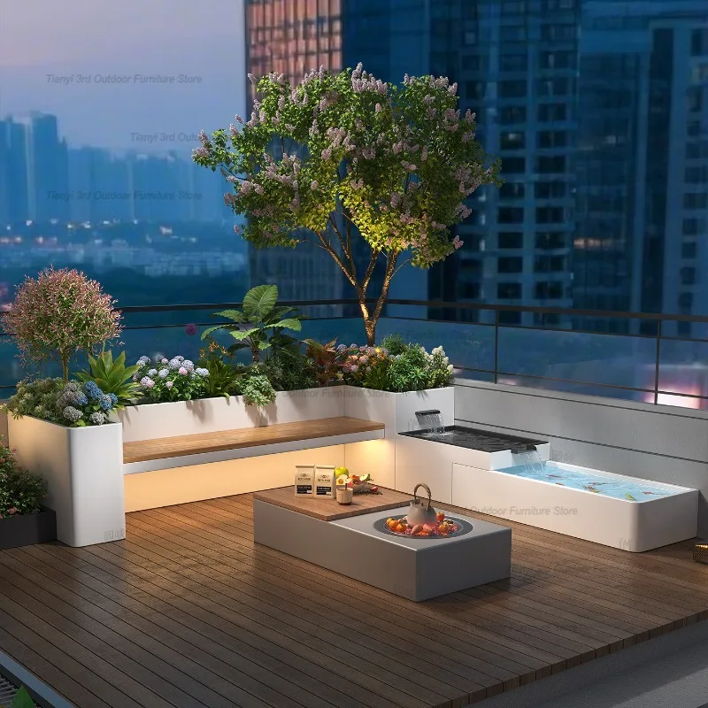 Nordic Creative Stainless Steel Flower Box Bench Modern Courtyard Terrace Fish Pond Observation Deck Outdoor Furniture FYSS
Nordic Creative Stainless Steel Flower Box Bench Modern Courtyard Terrace Fish Pond Observation Deck Outdoor Furniture FYSS