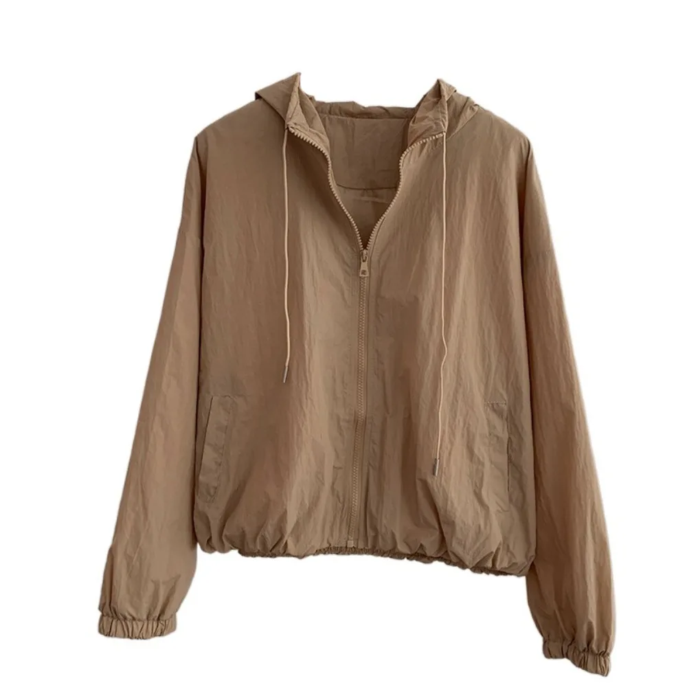 Comfortable Drawstring Long Sleeved Hooded Loose Thin Sunscrean Hooded Cardigan Korean Ins Clothing Sweatshirts for Women Women
Comfortable Drawstring Long Sleeved Hooded Loose Thin Sunscrean Hooded Cardigan Korean Ins Clothing Sweatshirts for Women Women