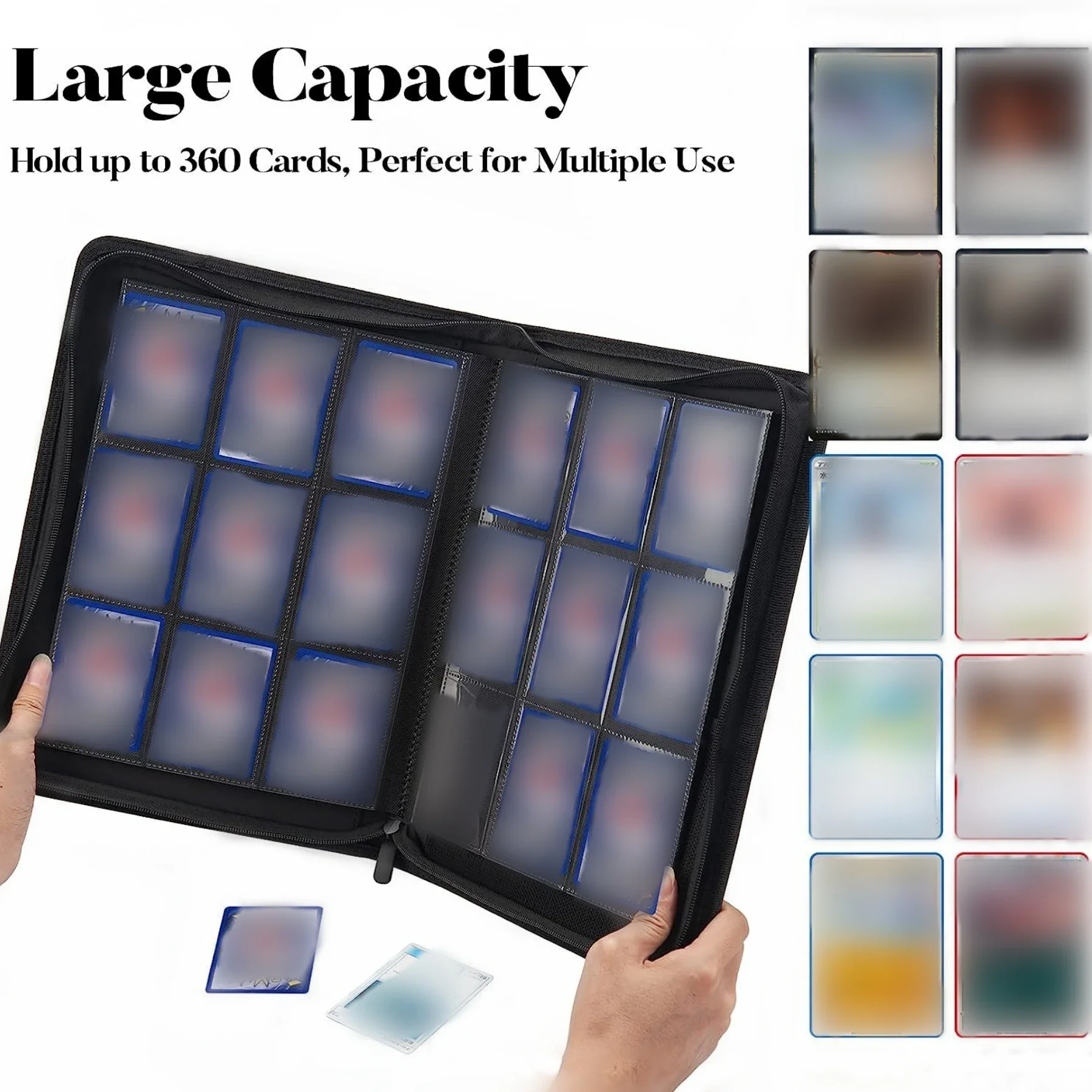 4/9 Pocket Trading Card Binder, PU Cover Zipper Card Collection Album, Sturdy Card Folder Holder for Game Cards
4/9 Pocket Trading Card Binder, PU Cover Zipper Card Collection Album, Sturdy Card Folder Holder for Game Cards