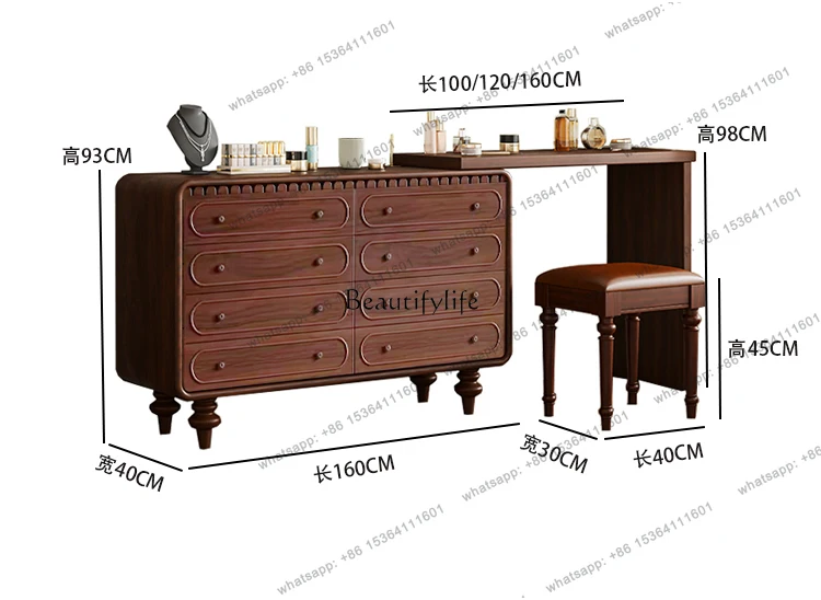 X4 -*French dresser solid wood bedroom storage cabinet antique small apartment corner dressing table
X4 -*French dresser solid wood bedroom storage cabinet antique small apartment corner dressing table