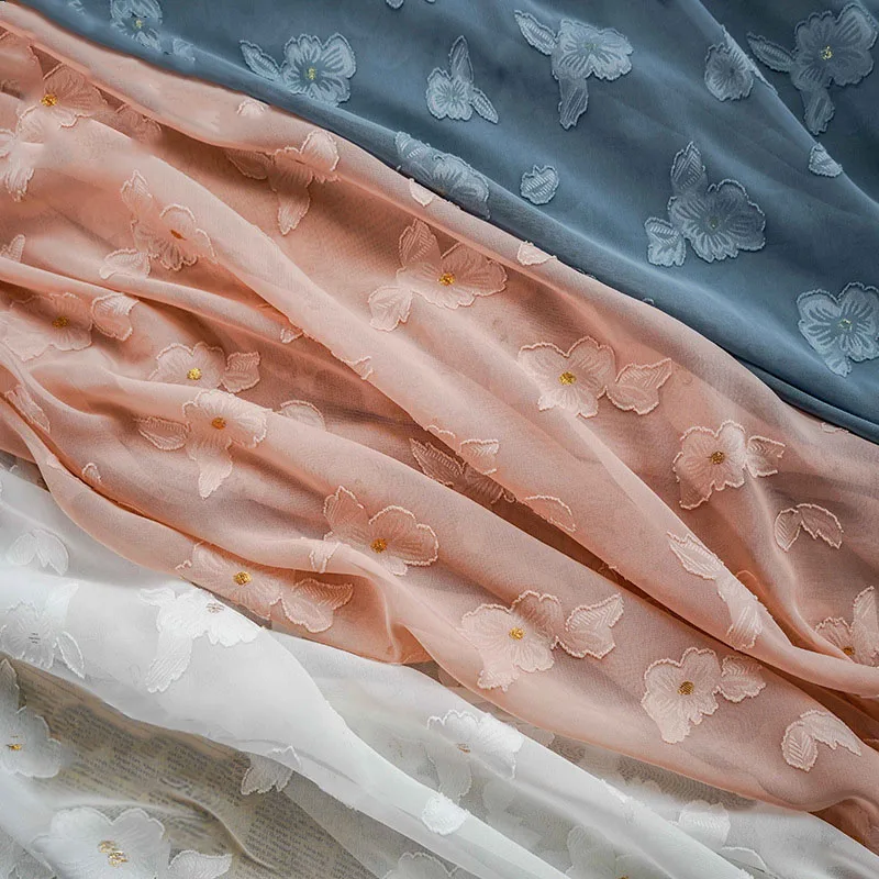 Soft Tulle Jacquard Chiffon Fabric Wedding Dress Cloth Spring And Summer Dress Clothing By The Meter
Soft Tulle Jacquard Chiffon Fabric Wedding Dress Cloth Spring And Summer Dress Clothing By The Meter