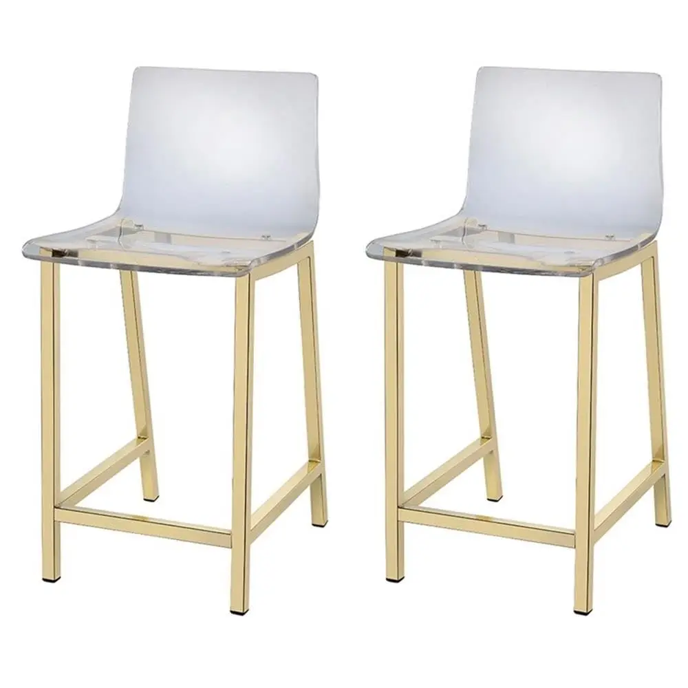 Row Counter Stool Chair Set of 2 in Gold with Square Seat, Footrest, Backrest Indoor for Dining Room Kitchen Counter Table
Row Counter Stool Chair Set of 2 in Gold with Square Seat, Footrest, Backrest Indoor for Dining Room Kitchen Counter Table